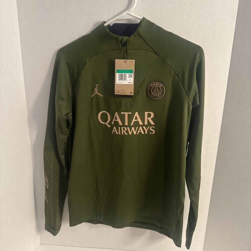 Nike Jordan PSG Paris Saint-Germain Strike Drill Top Youth XL NWT Olive NWT